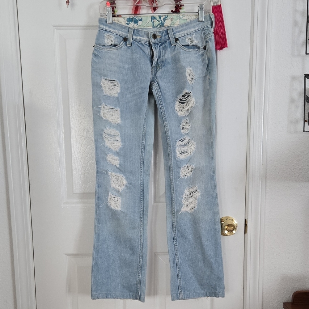 Distressed Light Blue Women Jeans